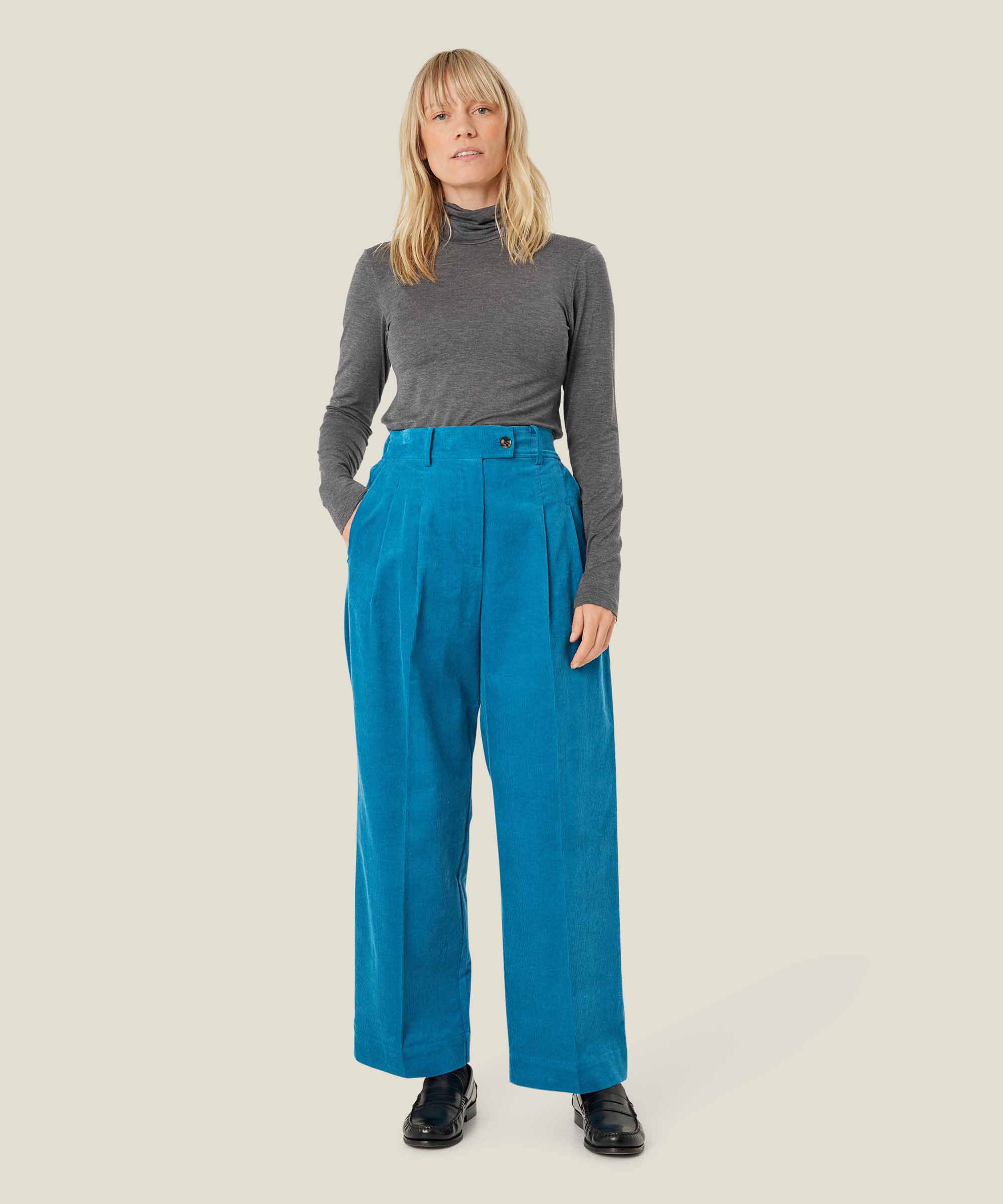 Rollkragenbluse Aus Weichem Jersey, D. Grey mel.