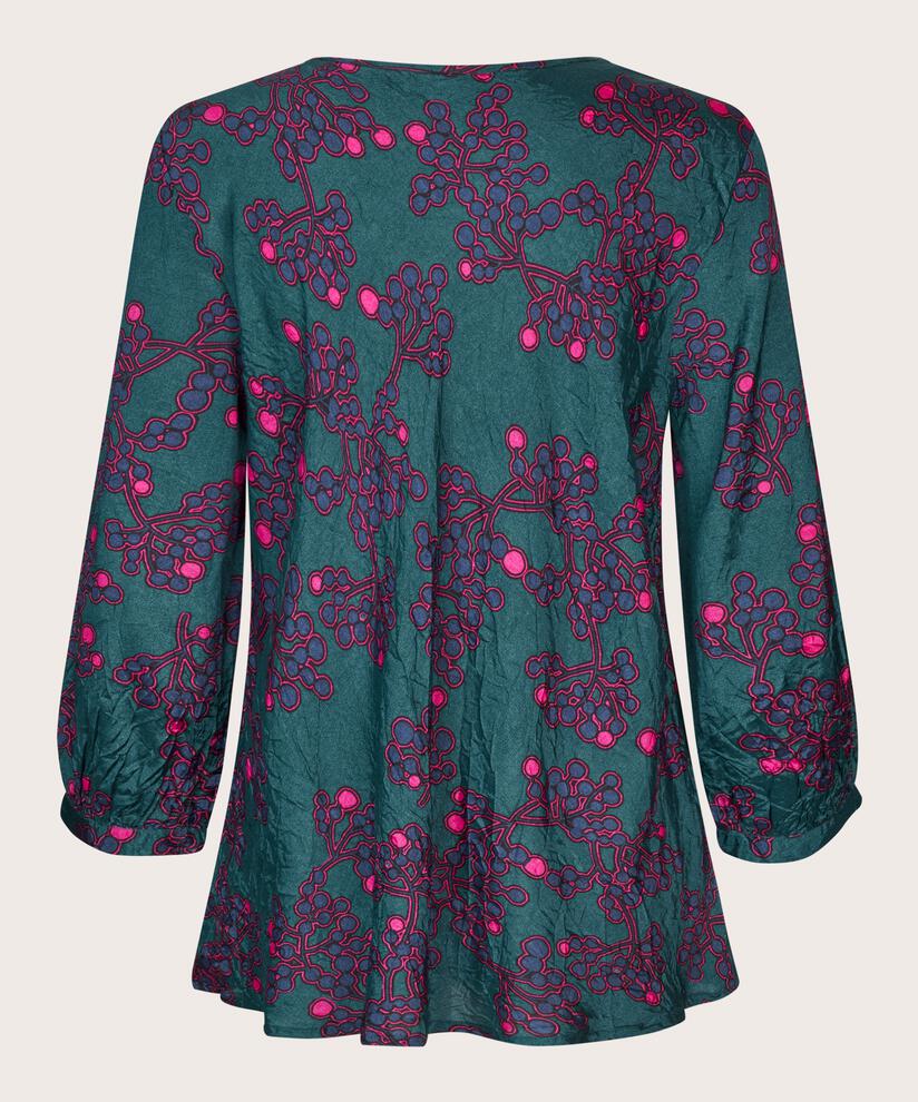 Bedruckte Viskosebluse Mit V-ausschnitt, Reflect Pond