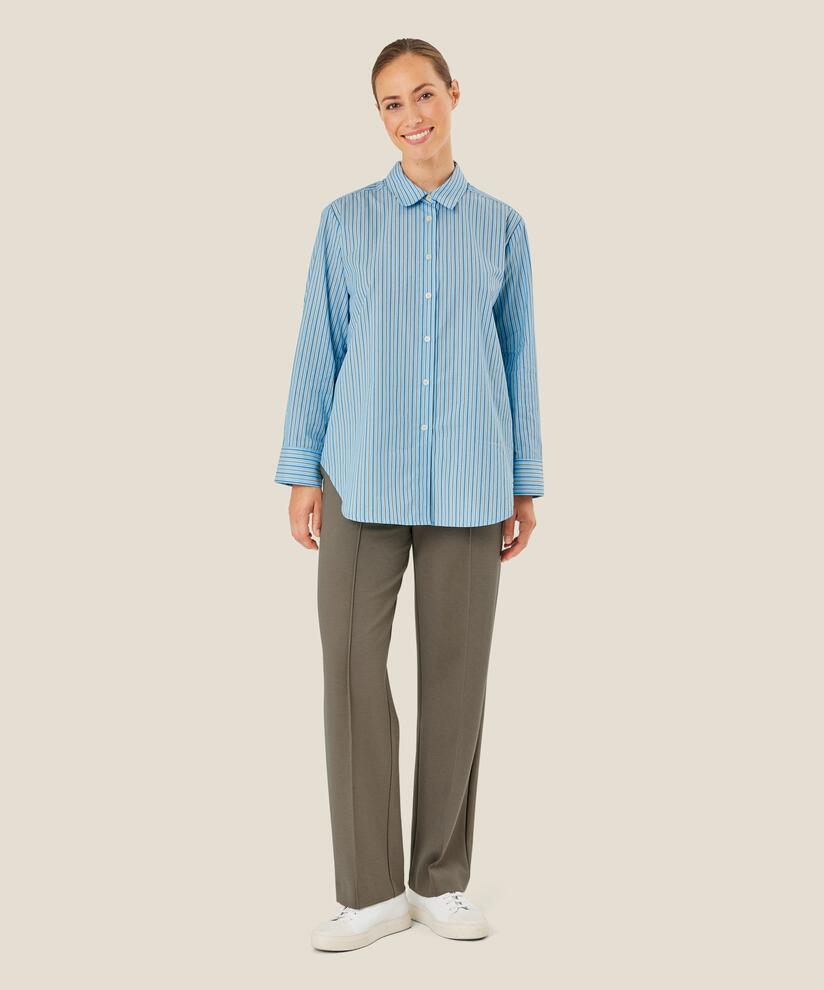 Button-down-hemdbluse Aus Baumwolle, Ashley Blue