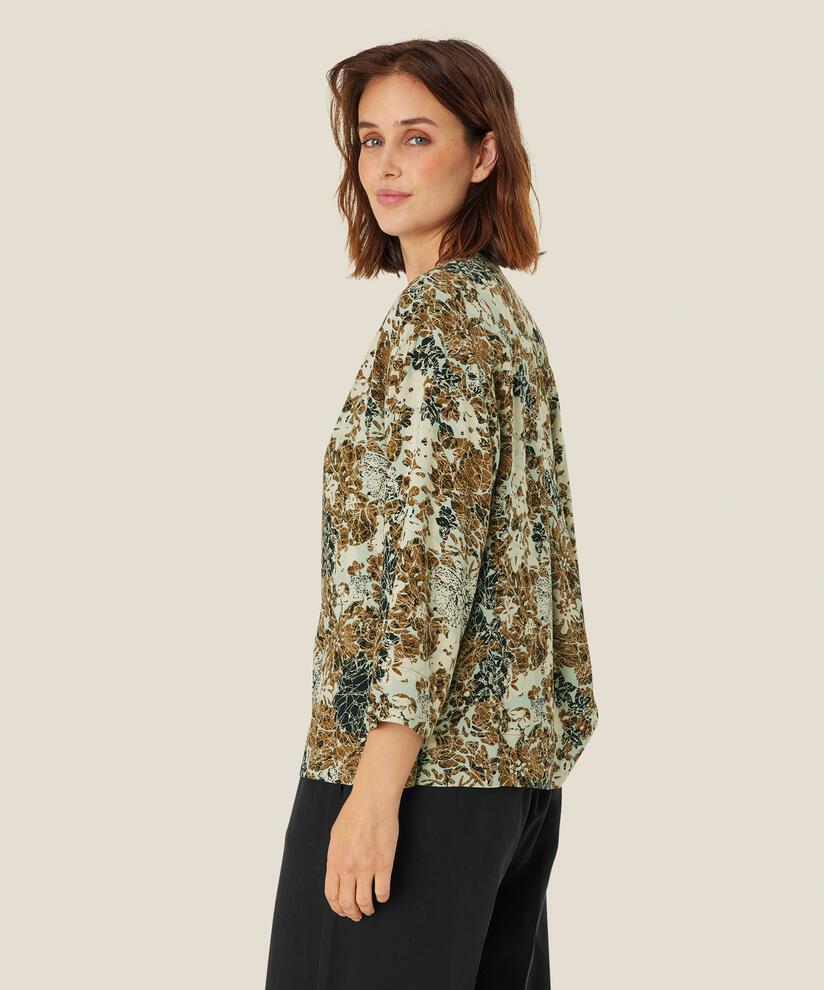 Viskosebluse Mit 3/4 Ärmeln, Bok Choy