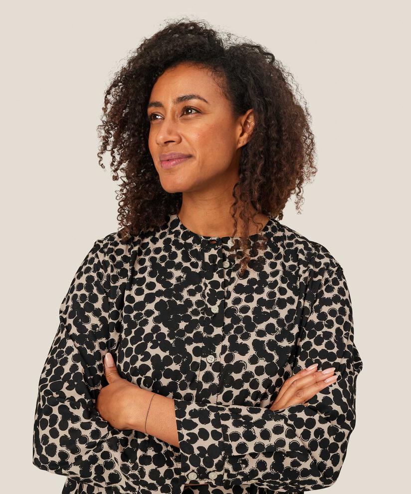 Viskose-Tunika mit Knöpfen und Eingrifftaschen, Fog