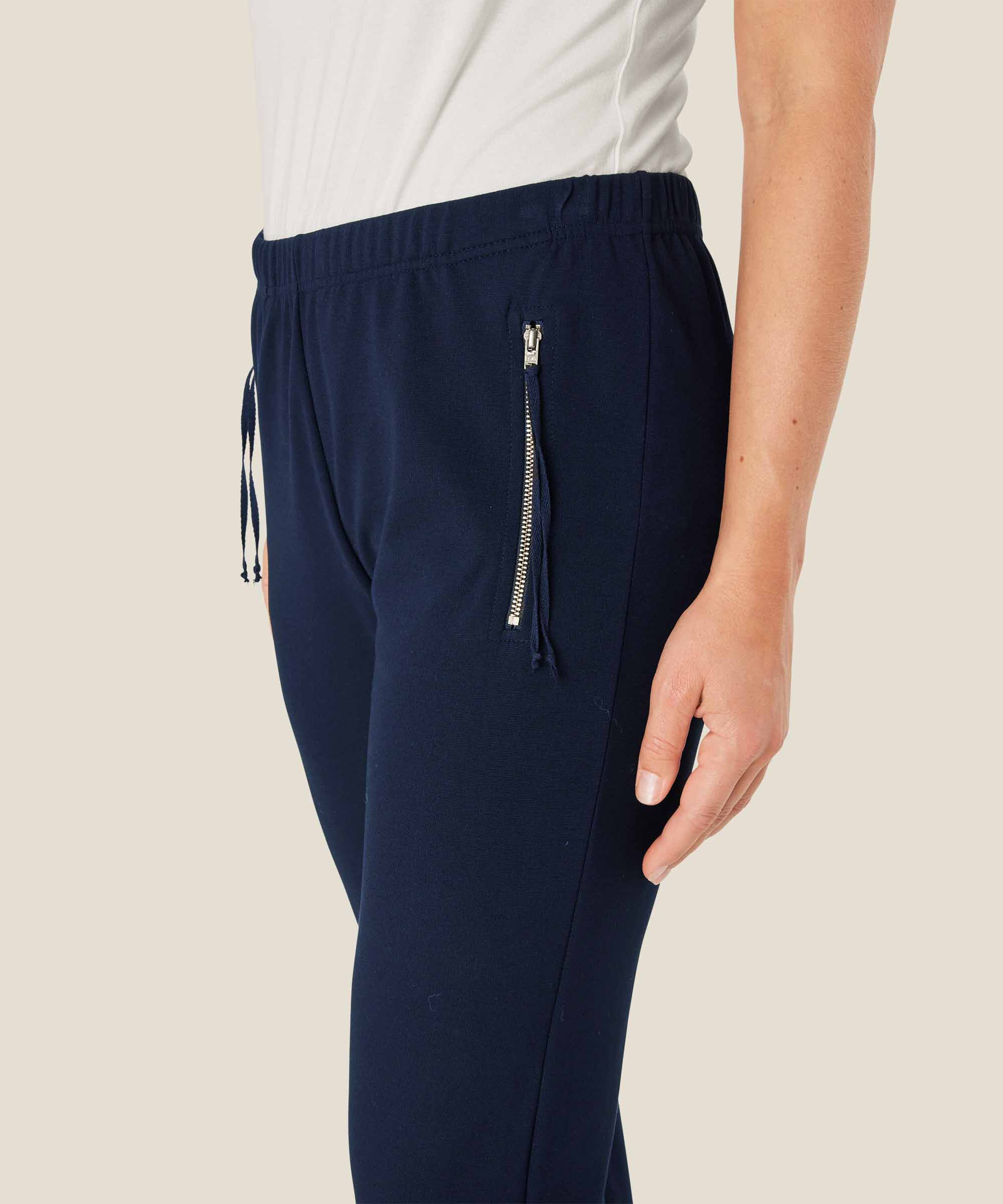 Knöchellange Hose aus Jersey, Navy