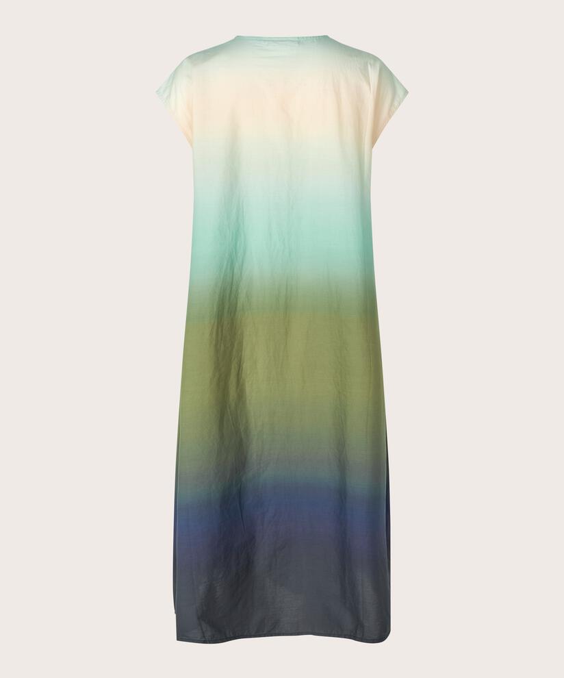 durchgeknöpftes Baumwollkleid mit Bindeband im Nacken, P. Turquoise