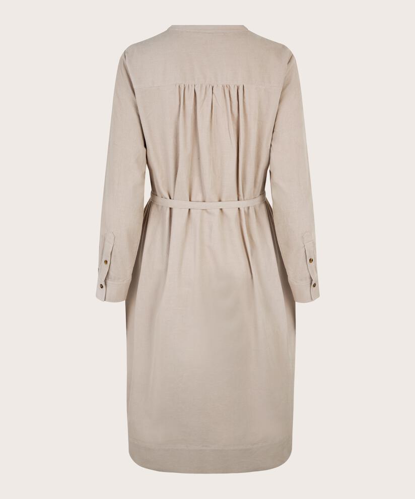 Hemdblusenkleid aus Samt mit hohen Schlitzen, Silver Cloud