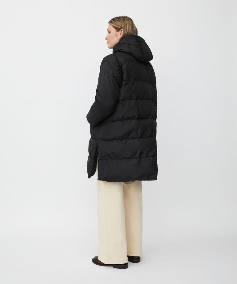 Daunenmantel Mit Kapuze, Black