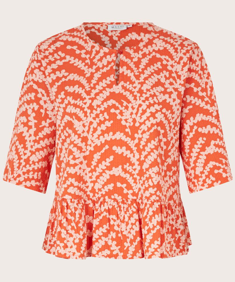 Orange Bluse mit Muster, Tigerlily