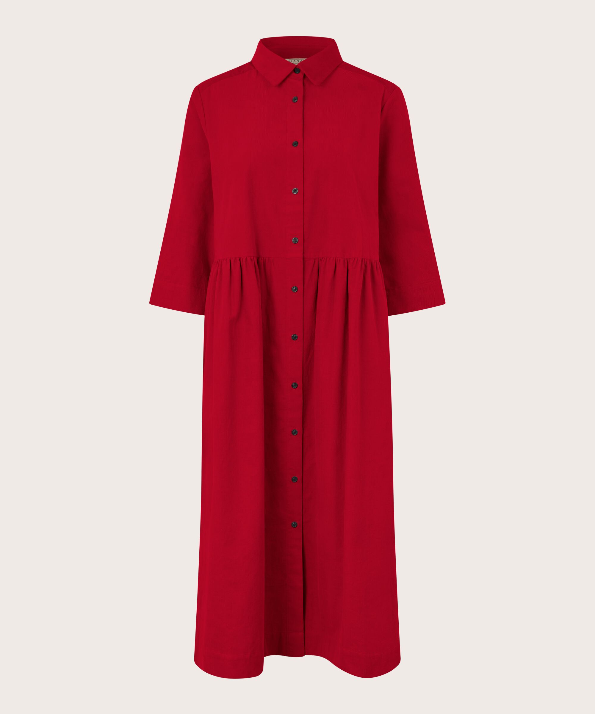 Samthemdkleid Mit 3/4-ärmeln, Scarlet Sage
