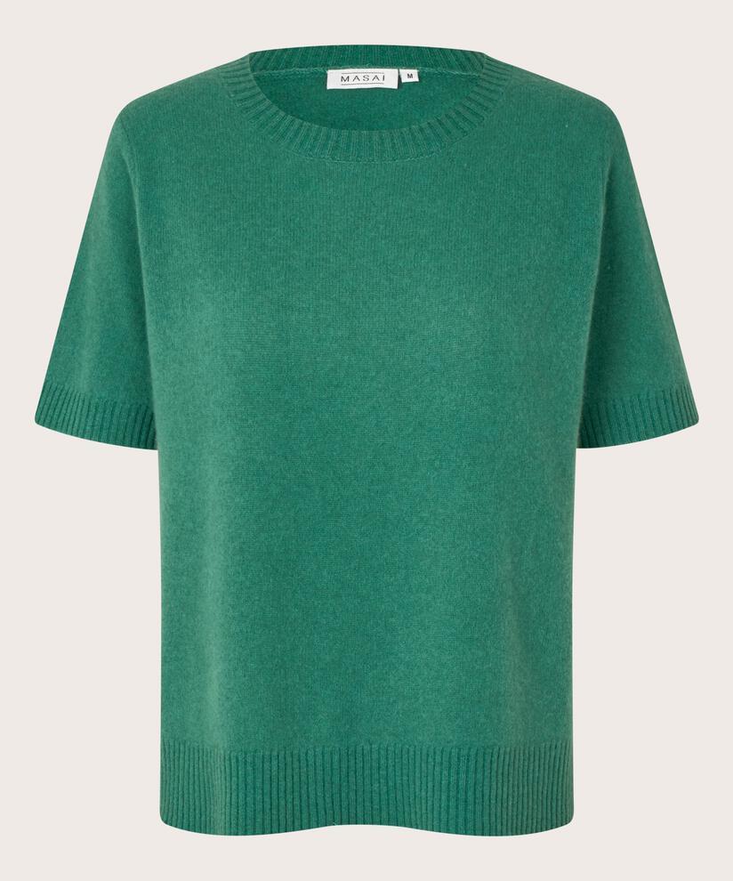Kurzärmliger Strickpullover aus Wolle, D. Grass Green
