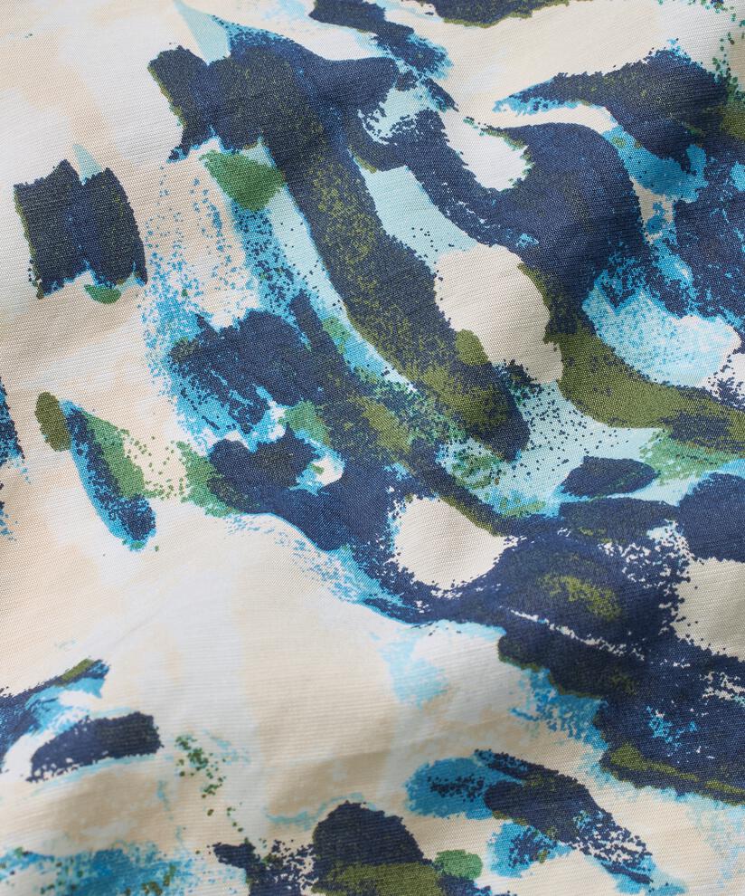 Bedrucktes Viskosekleid Mit V-ausschnitt, Cendre Blue