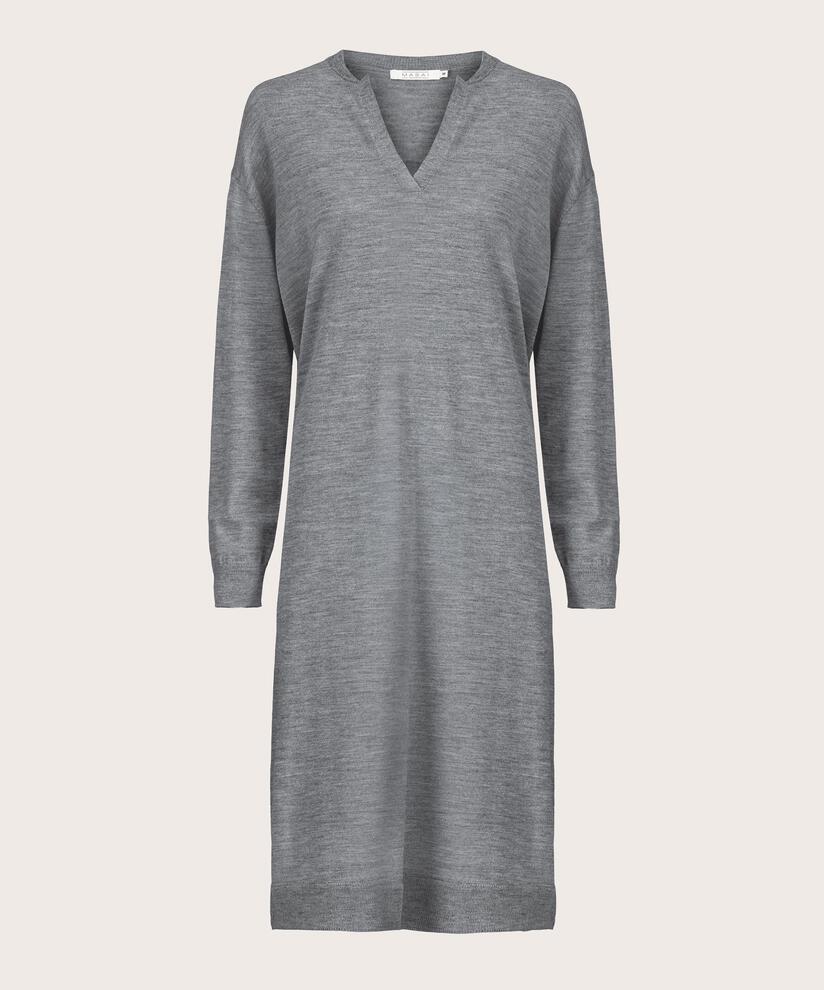 Strickkleid mit Rollkragen und Schlitzen, M. Grey mel.