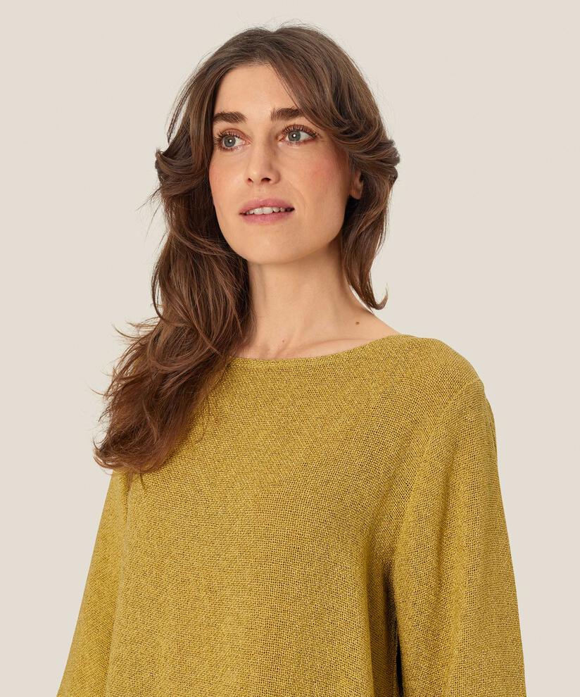 Bouclé-Bluse mit 3/4-Ärmeln, Burnish Gold