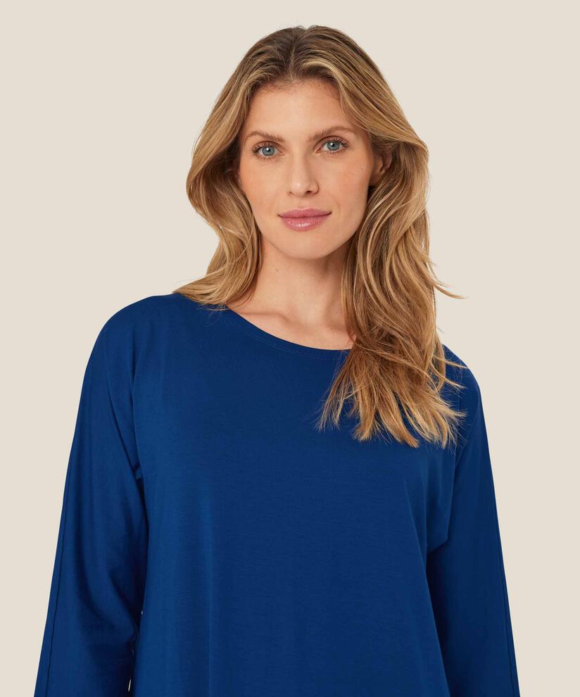Jersey-tunika Mit Rundhals Und Eingrifftaschen, Navy Peony