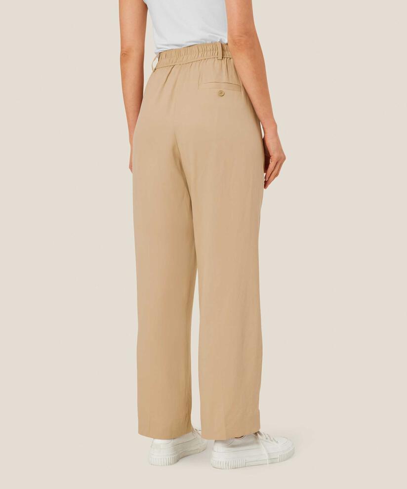 Hose aus Lyocell-Mix mit Gummizug hinten, Safari