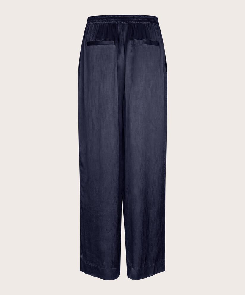 glänzende Viskosehose mit gerippter Oberfläche, Navy Blazer