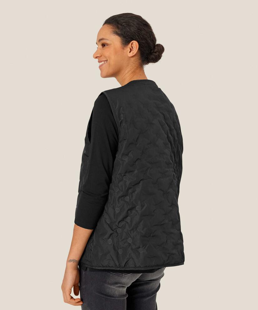 Steppweste mit Druckknopfverschluss, Black