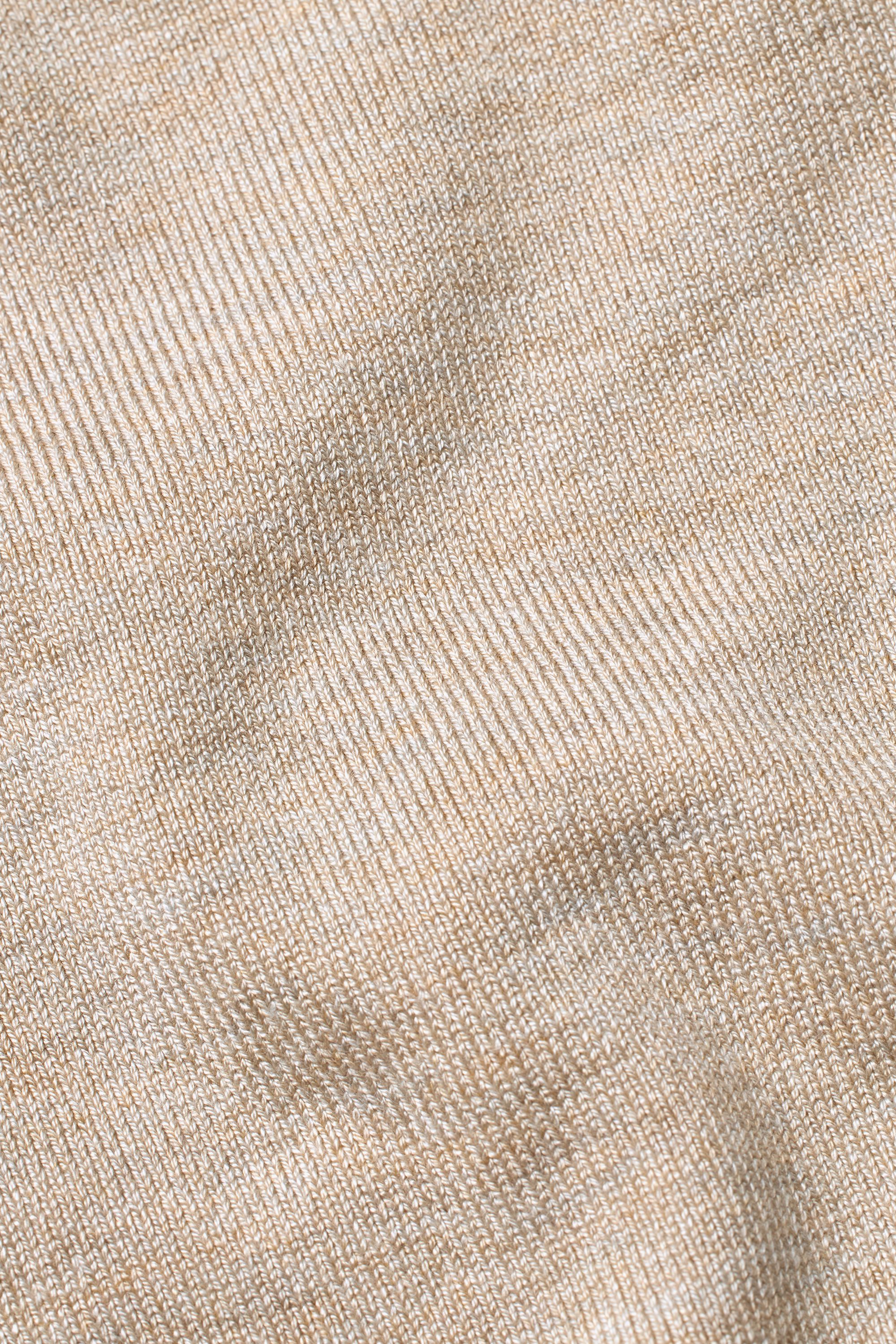 hochgeschlossener Strickpullover mit Kontrastdetails, L beige mel