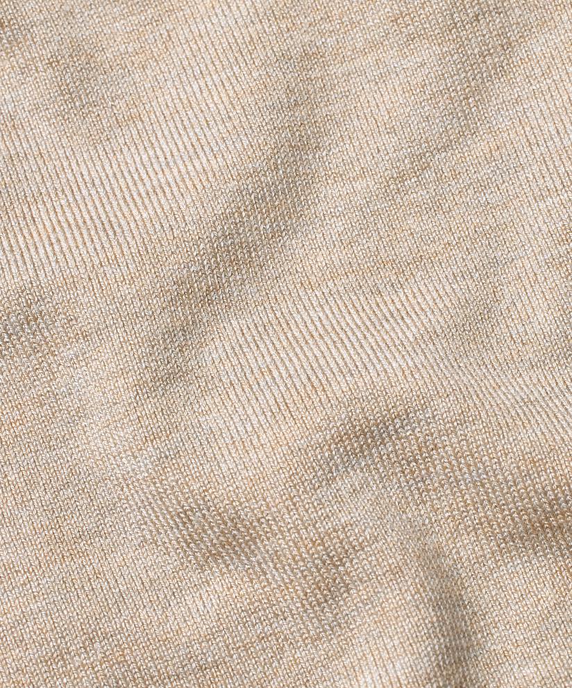 hochgeschlossener Strickpullover mit Kontrastdetails, L beige mel