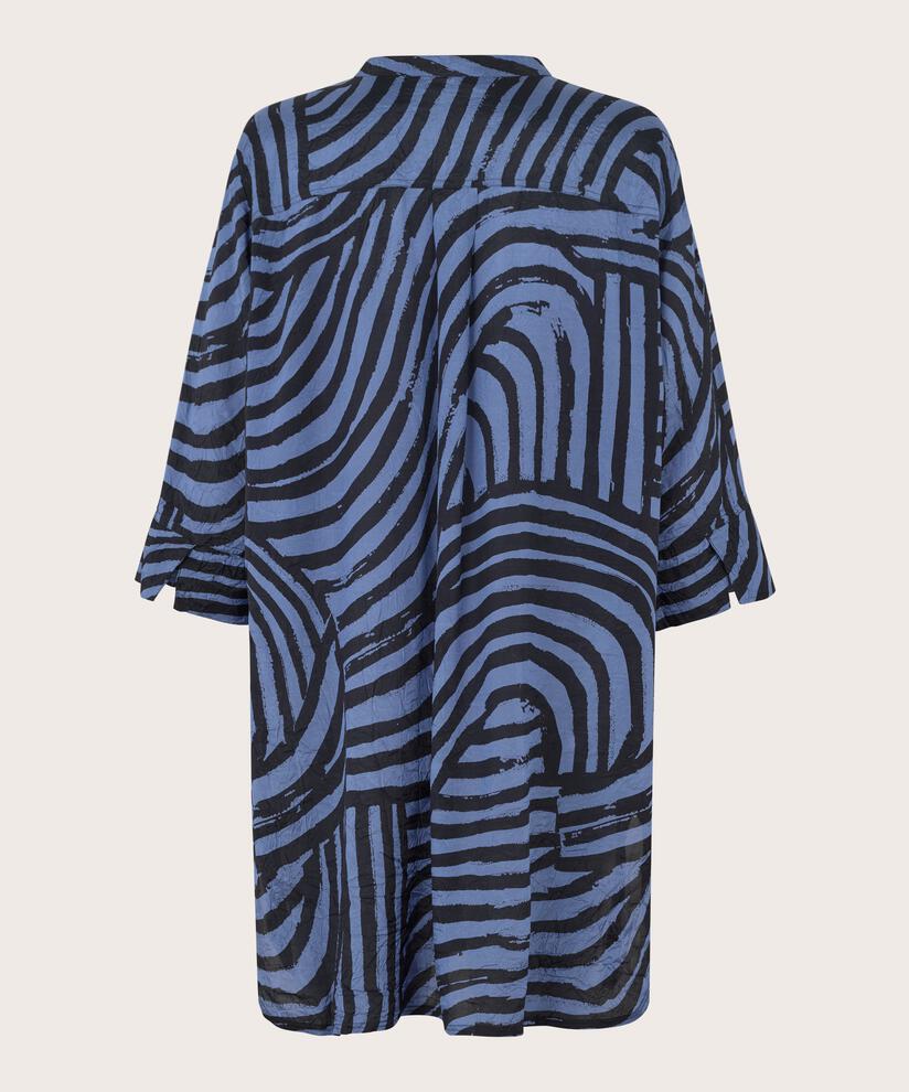 Bedrucktes Viskosehemd Mit Seitenschlitz, Bijou Blue
