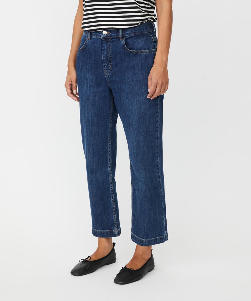 Cropped-Jeans mit Stretch, Blue Denim