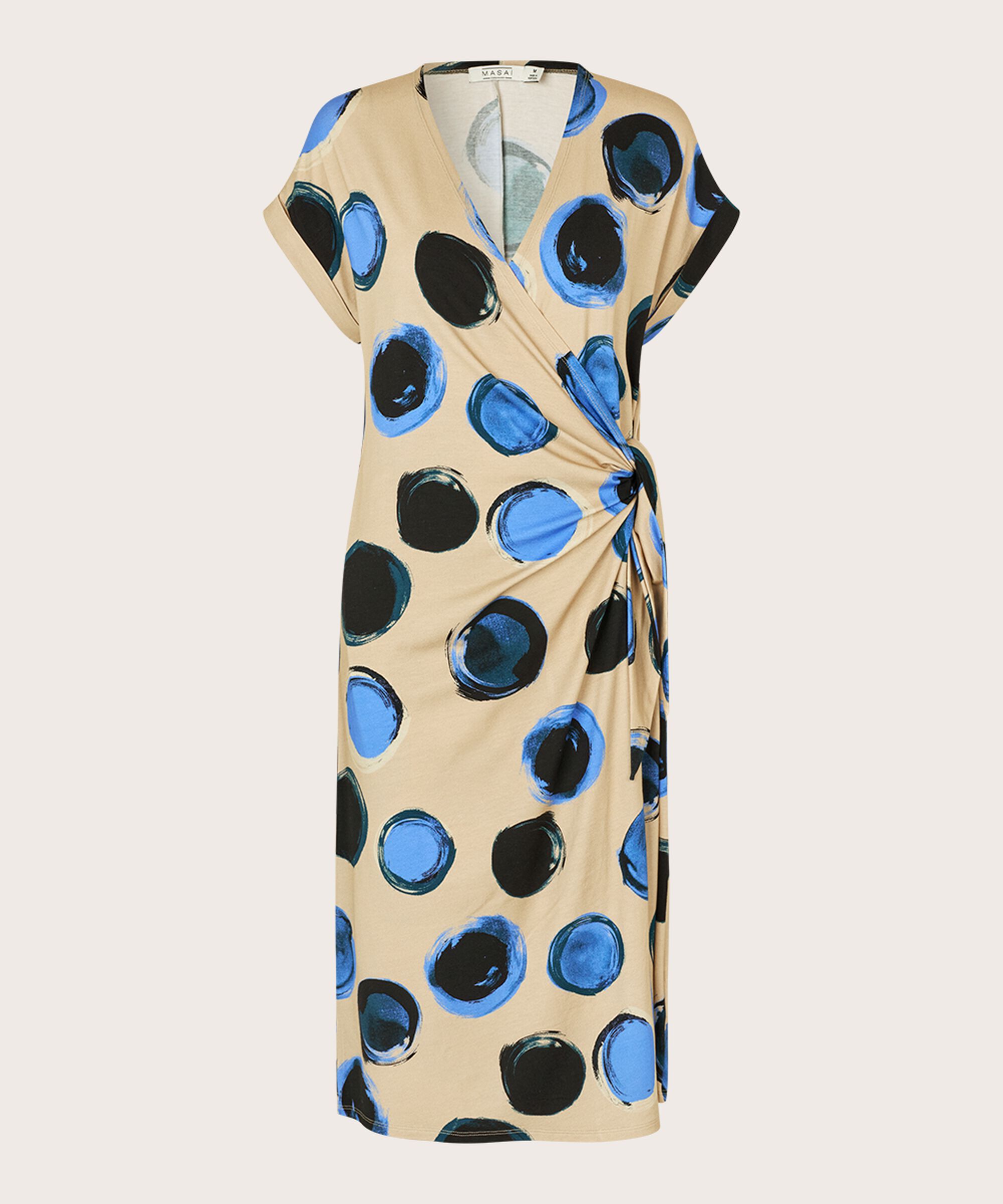 Bedrucktes Jerseykleid mit Wickeleffekt, Ultramarine