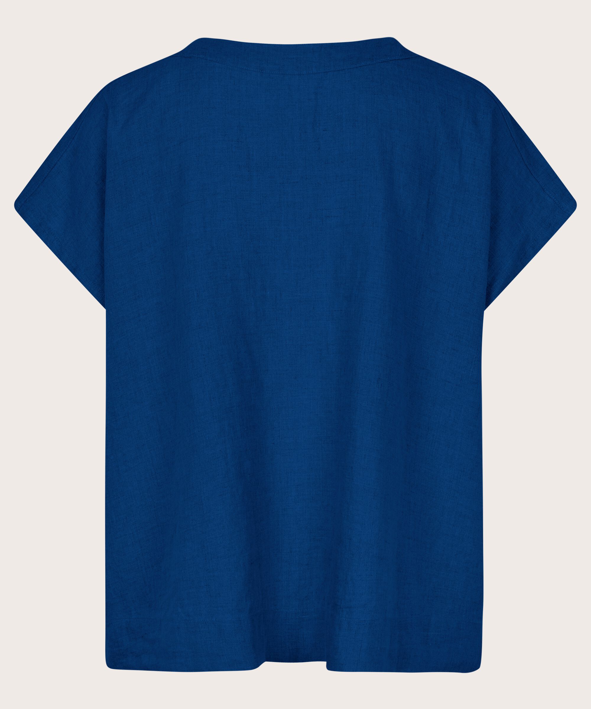 Hemd aus Leinen mit Taschen, Navy Peony