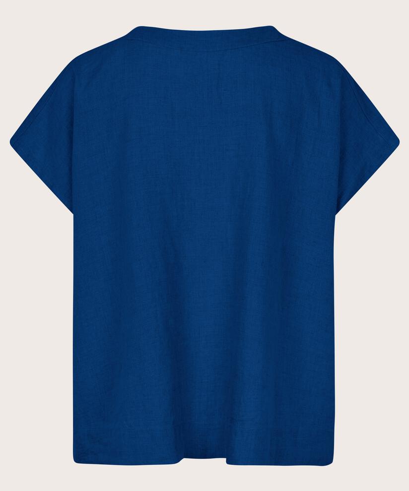 Hemd aus Leinen mit Taschen, Navy Peony