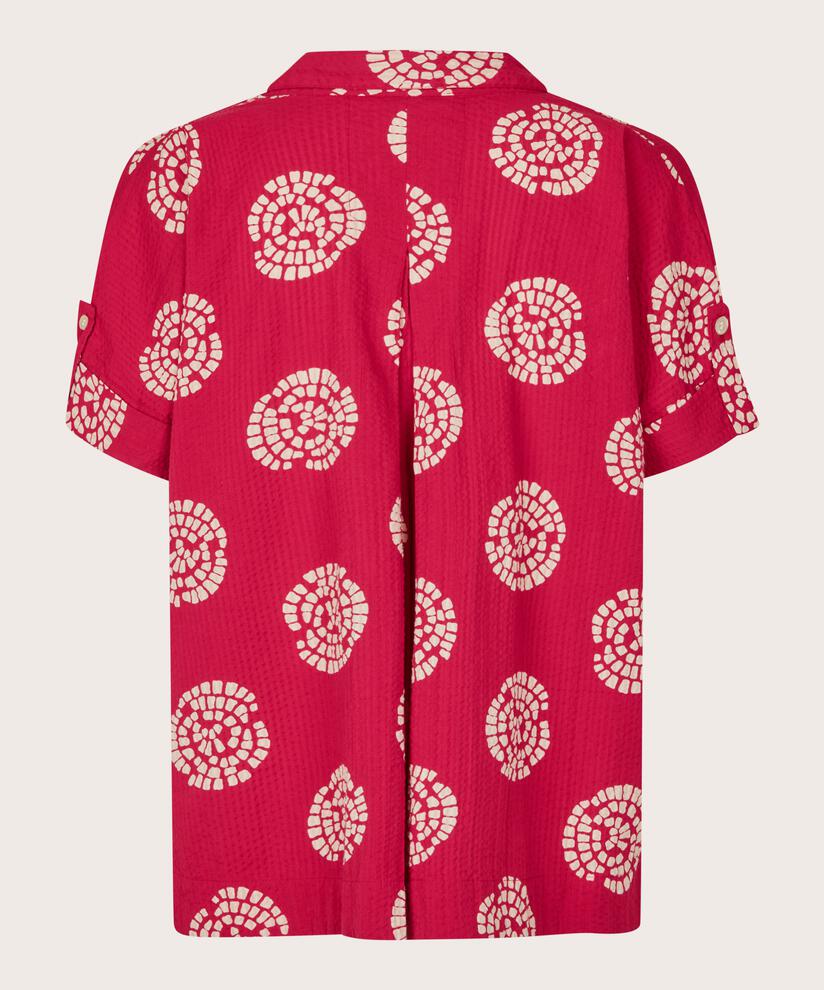 Baumwollhemd mit zweireihigem Knopfverschluss, Persian Red