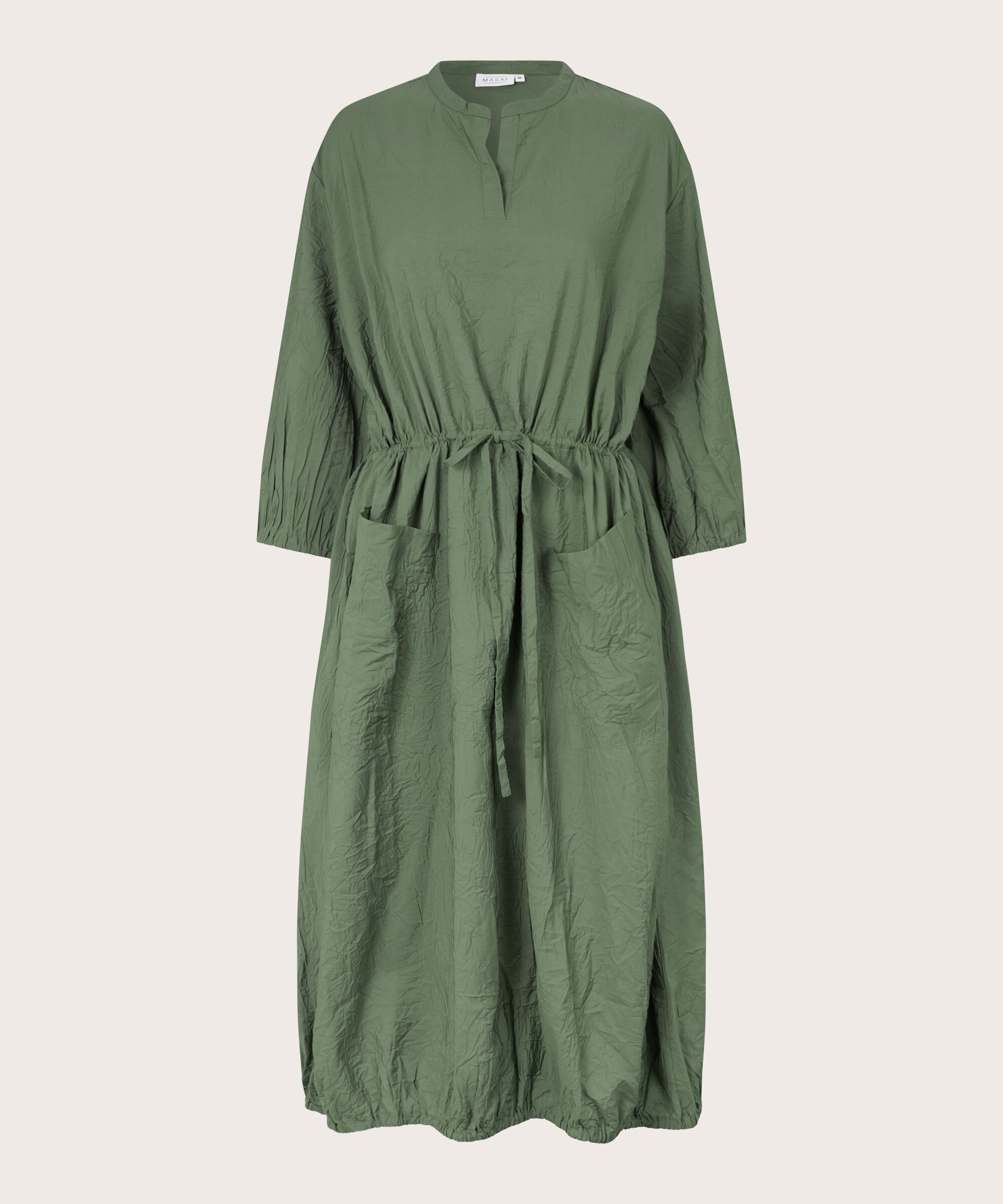 Viskosekleid mit elastischem Saum und Bindeband, Duck Green