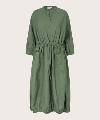 Viskosekleid mit elastischem Saum und Bindeband, Duck Green
