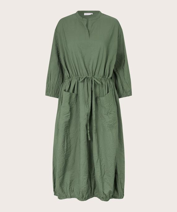 Viskosekleid mit elastischem Saum und Bindeband, Duck Green