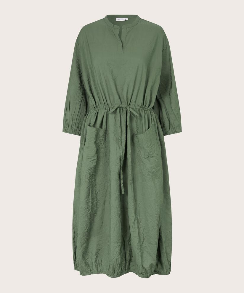 Viskosekleid mit elastischem Saum und Bindeband, Duck Green