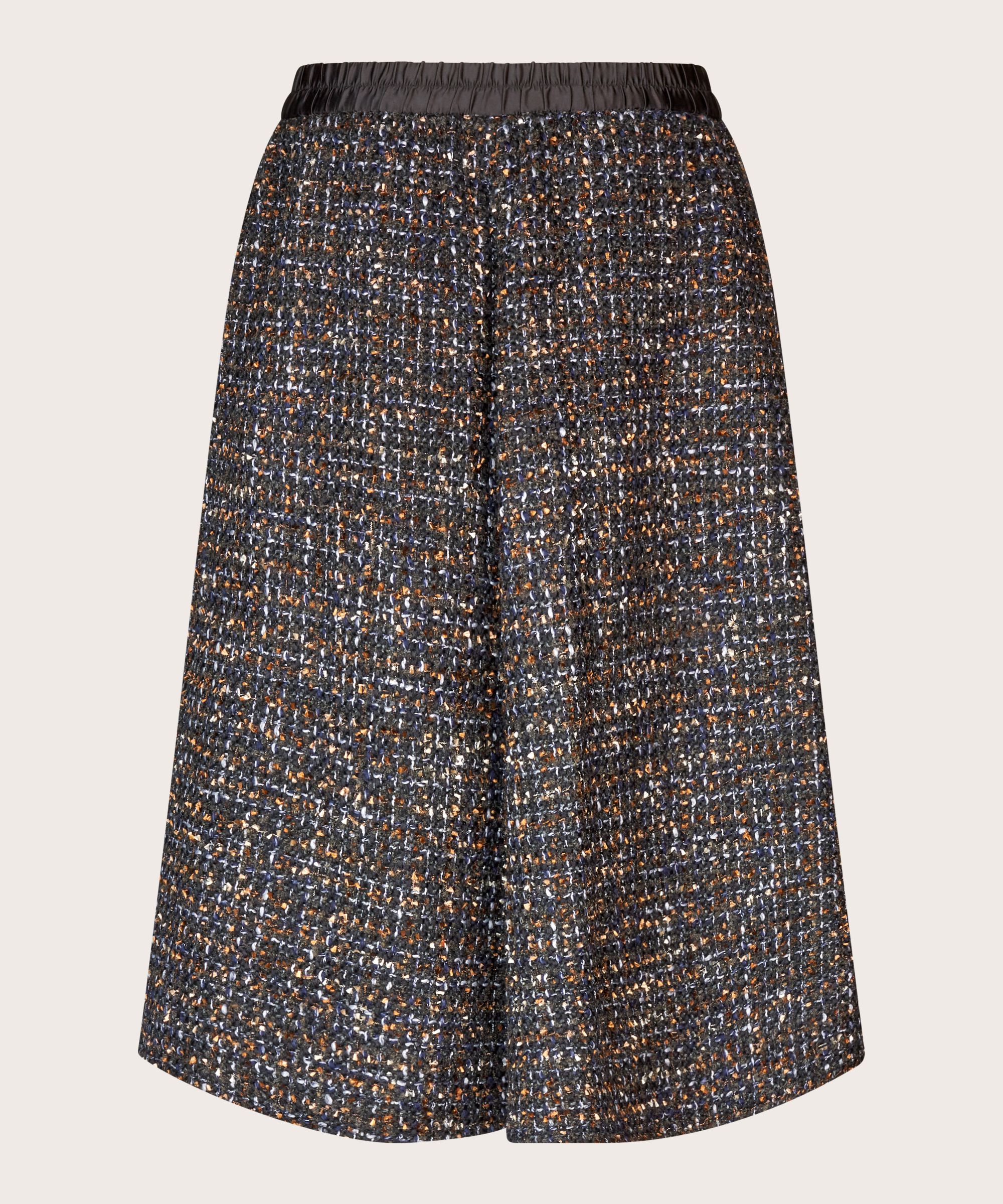 Bouclé-Rock mit elastischem Bund, Black