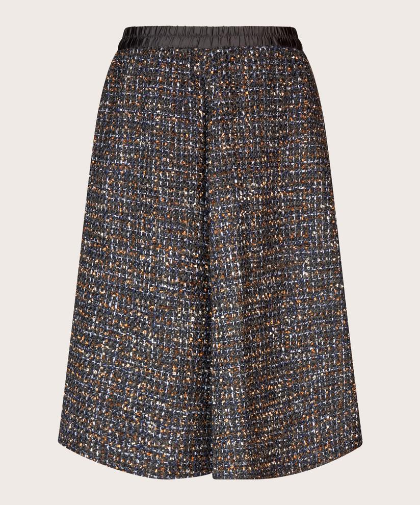 Bouclé-Rock mit elastischem Bund, Black