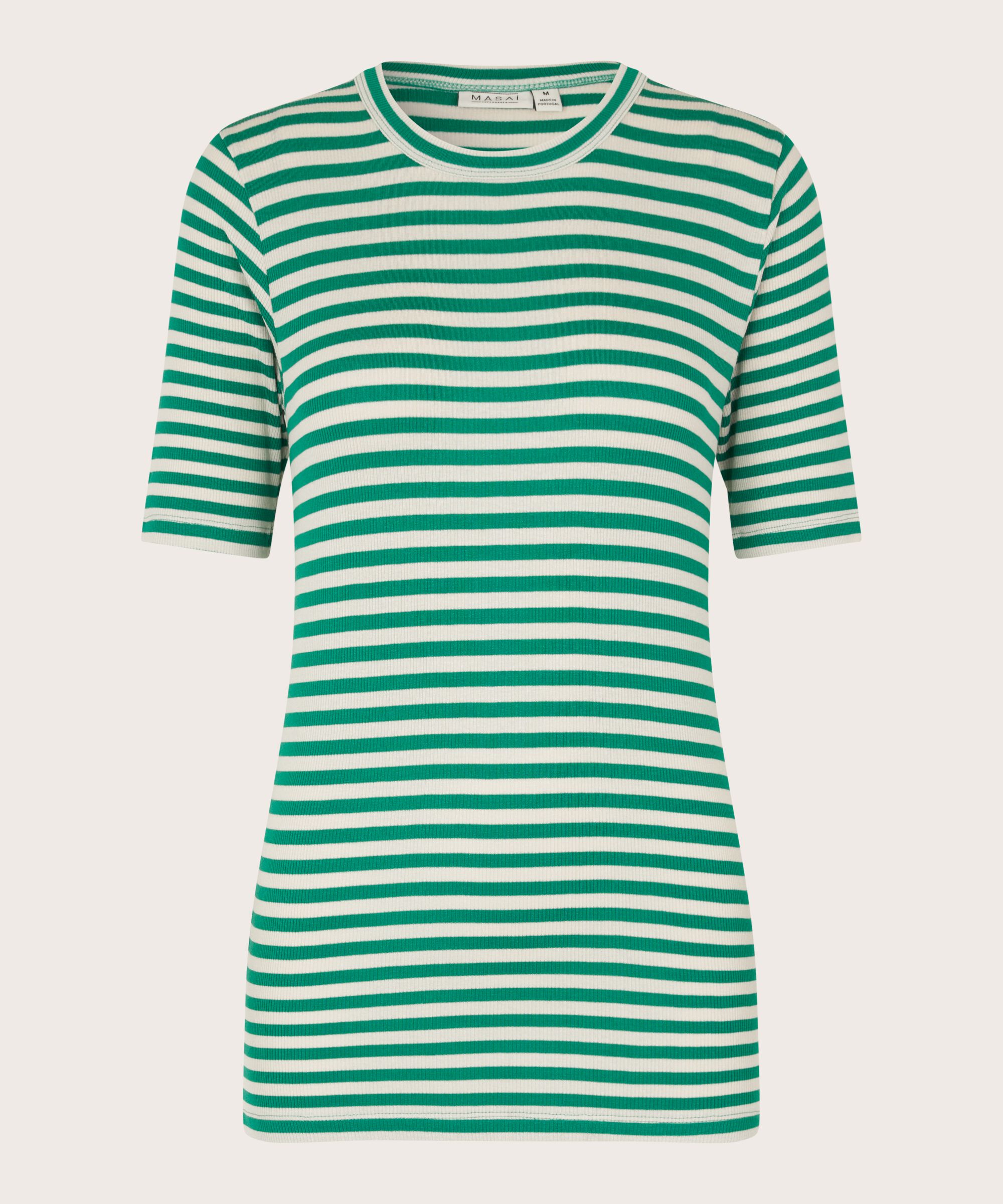 Gestreiftes T-Shirt aus Rippjersey, Greenlake