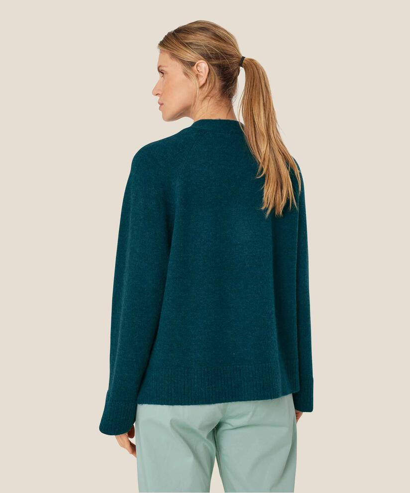 Top aus Wollmischung mit V-Ausschnitt, Reflect Pond