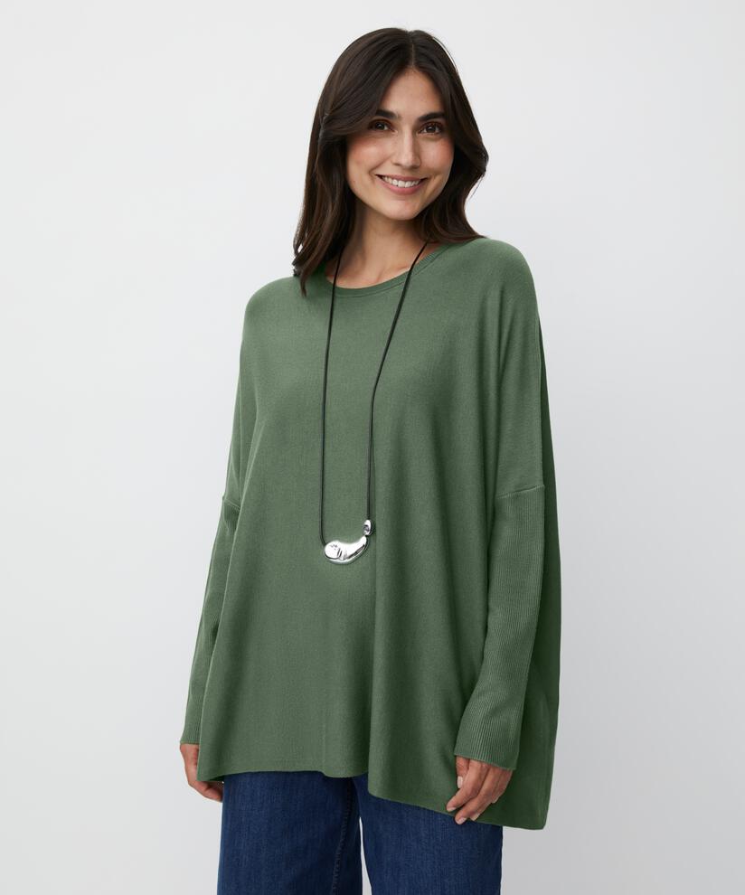 Oversize-pullover Mit Schmalen Ärmeln, Duck Green