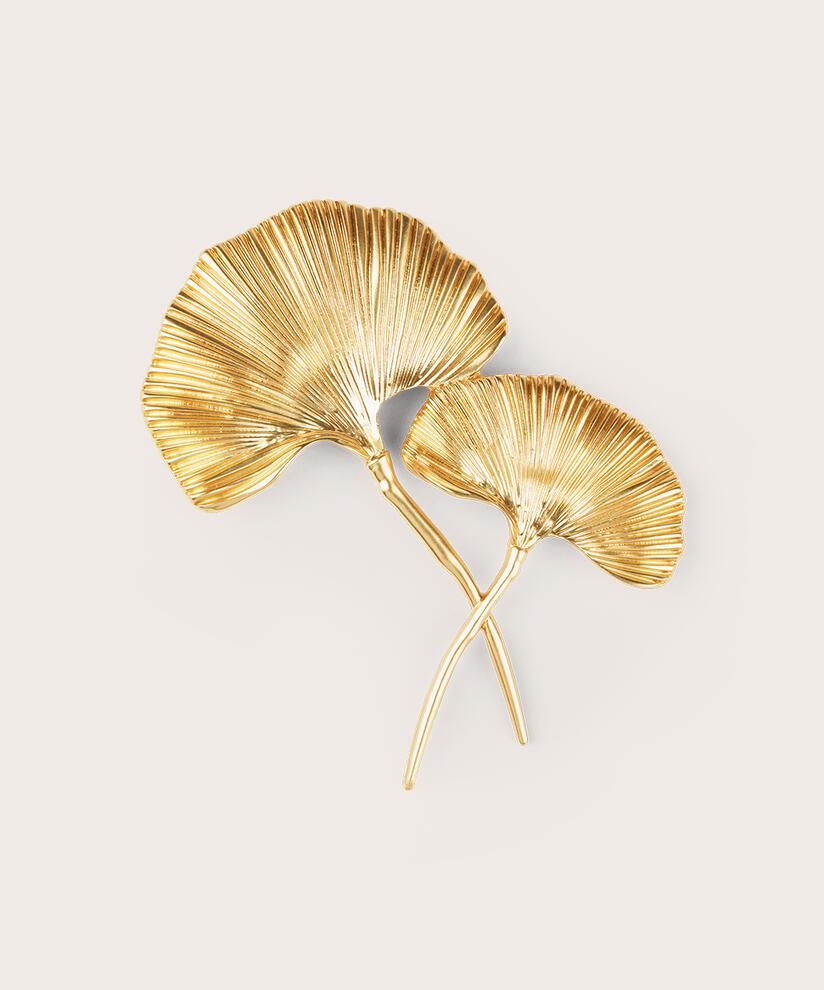 Brosche mit Blattmuster, Gold