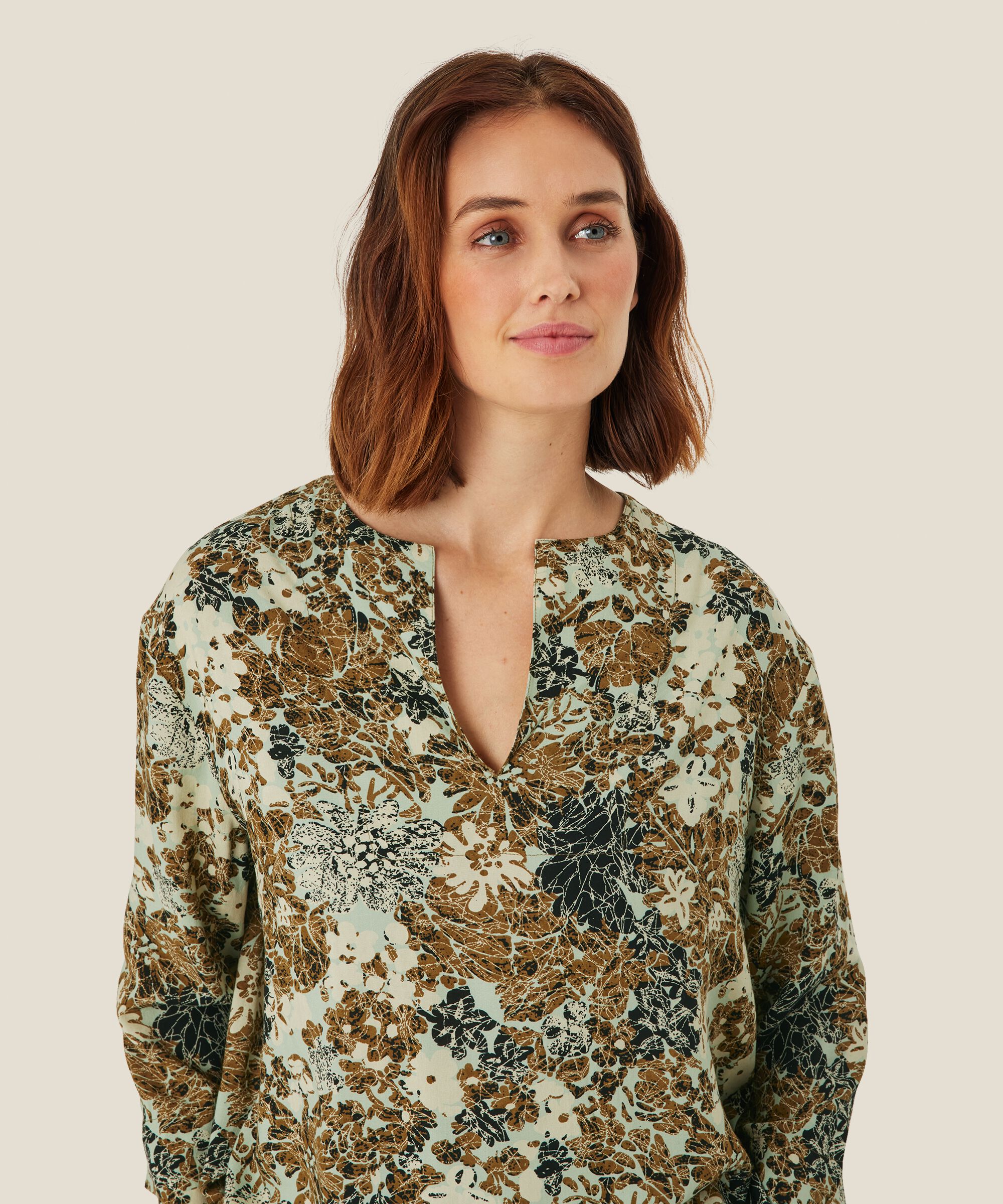 Viskosebluse Mit 3/4 Ärmeln, Bok Choy