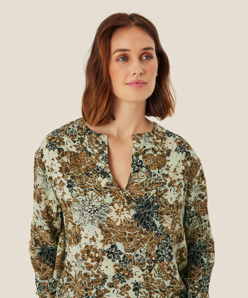 Viskosebluse Mit 3/4 Ärmeln, Bok Choy