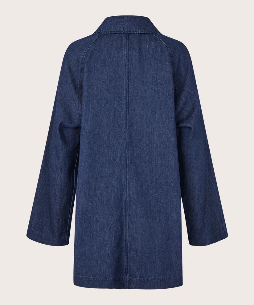 Ungefütterte Jeansjacke mit Knopfverschluss, Dark Denim