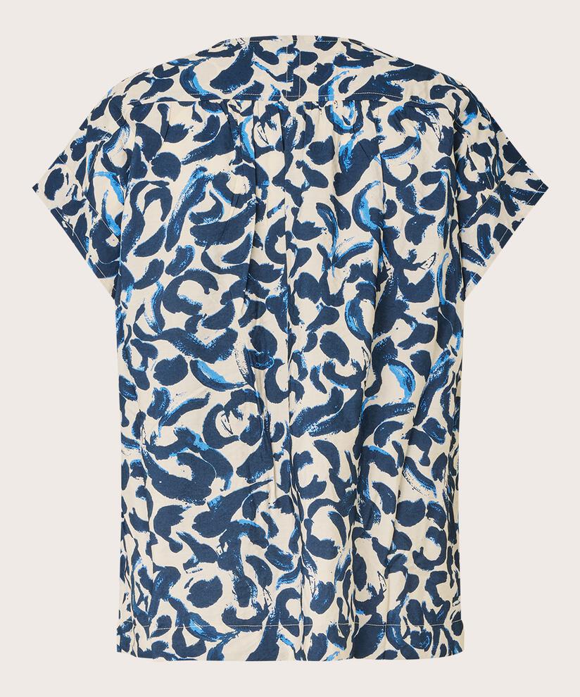 gemusterte Bluse aus Viskose, Ultramarine