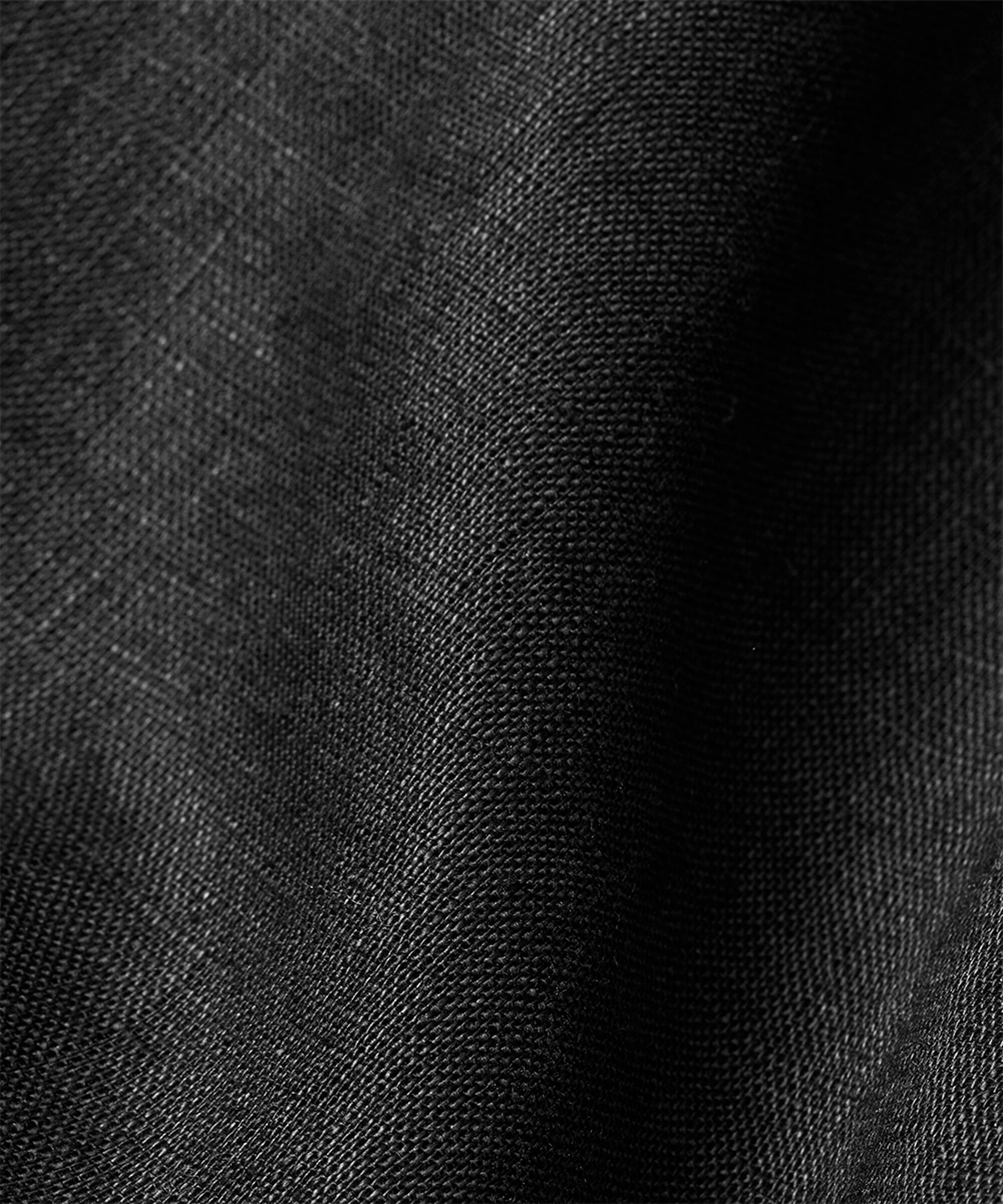 Kurzarmbluse aus Leinen, Black