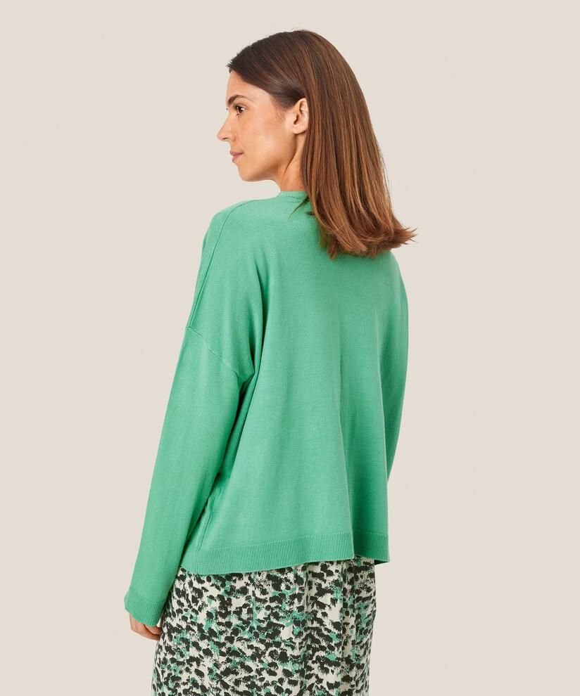 Feinstrick-Cardigan mit V-Ausschnitt, Winter Green