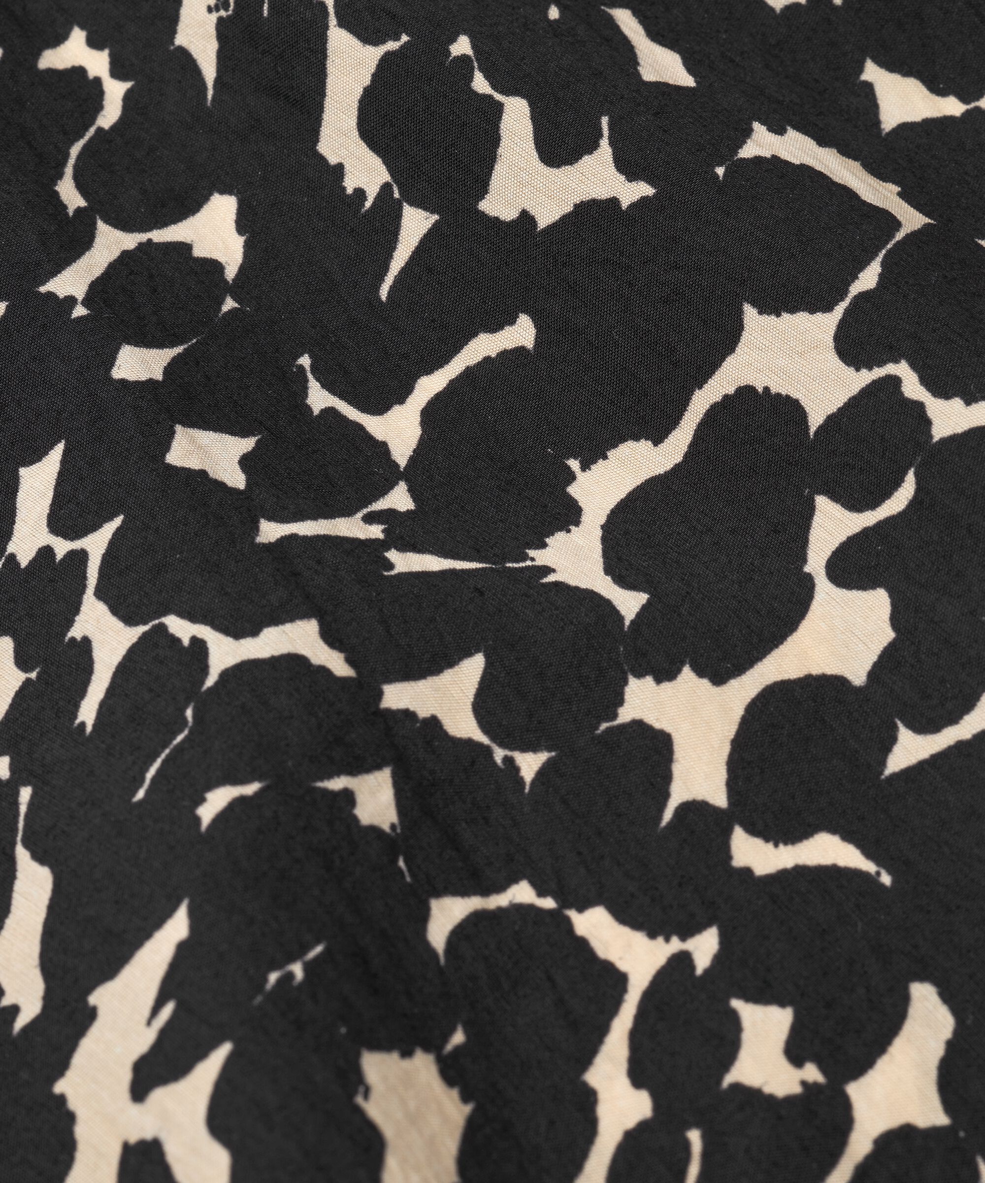 Bedruckte Viskose-Tunika mit 3/4-Ärmeln, Black