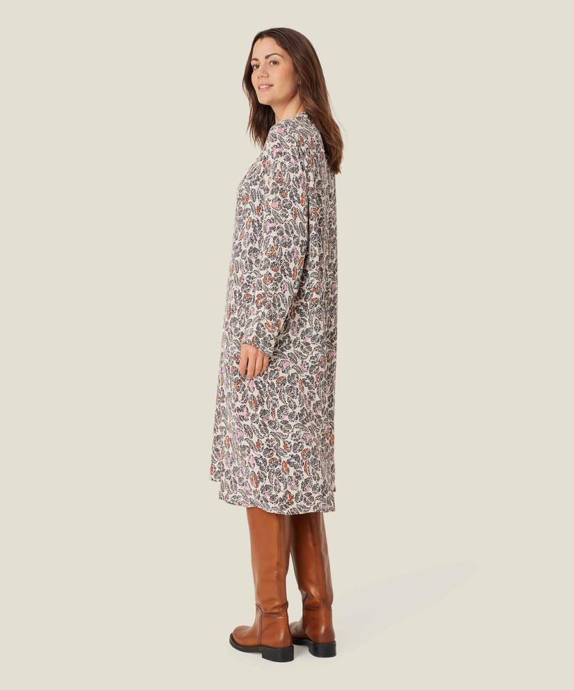 Bedrucktes Viskosekleid mit langen Ärmeln, Sea Turtle