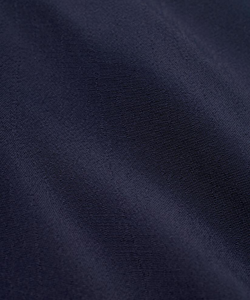 Viskose-Top mit kurzen Ärmeln und V-Ausschnitt, Navy