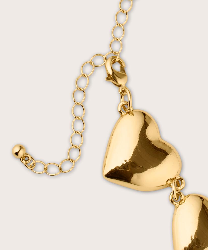 Armband mit vergoldeten Herzen, Gold