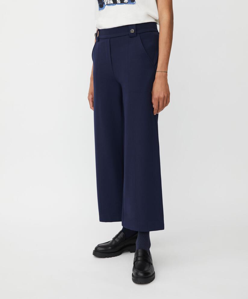 verkürzte Hose aus schwerem Jersey, Navy Blazer