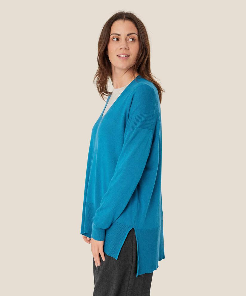 Strickpullover mit Rippdetails, Celestial
