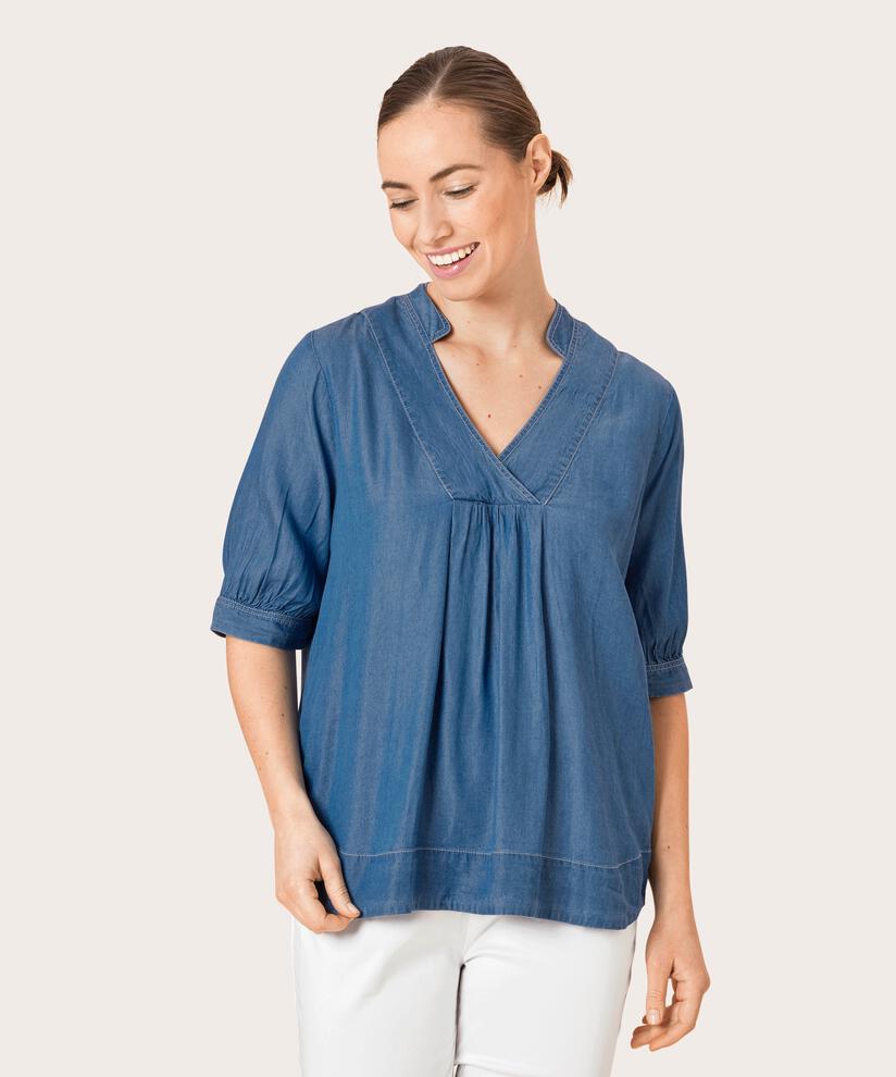 DOMICIA BLUSE, Blue Denim